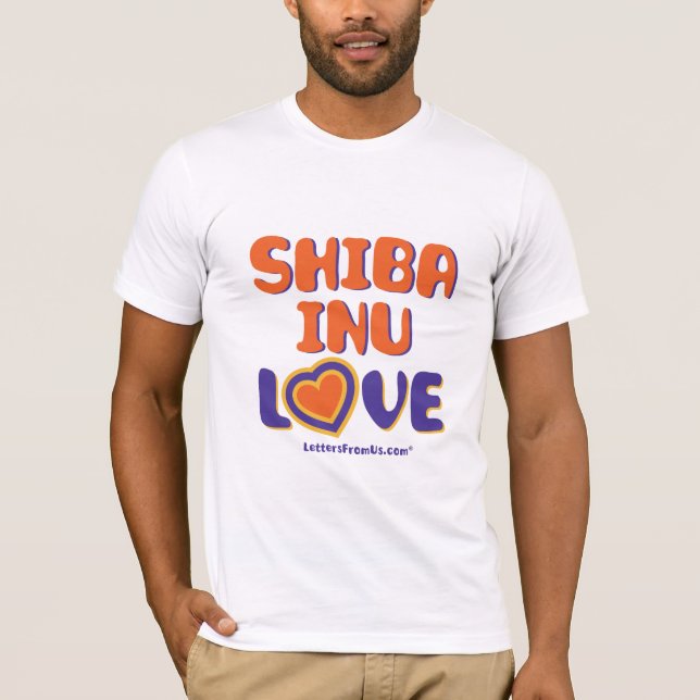 Camiseta Shiba Inu Love T-shirt de homens (Frente)