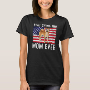 Camiseta Shiba Inu Mãe Dos Eua Bandeira Americana Shiba Inu