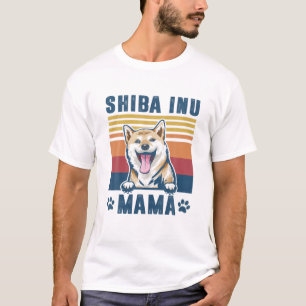 Camiseta Shiba Inu Mama Mother Retro Gifts Dog Mom