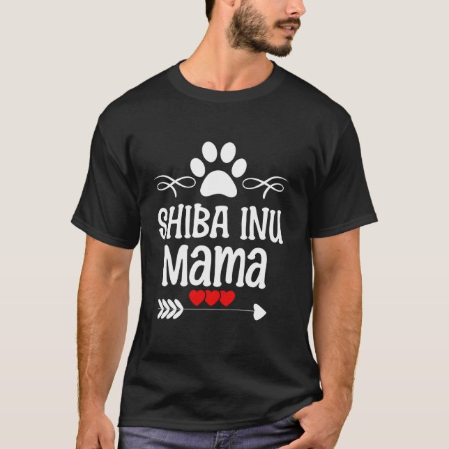 Camiseta Shiba Inu Mama Shiba Inu para o Natal do Dia das M (Frente)