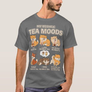 Camiseta Shiba Inu My Bubble Tea Moods Dog And Tea Lovers F