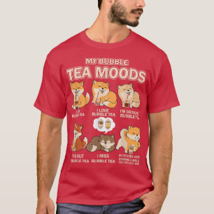 Camiseta Shiba Inu My Bubble Tea Moods Dog And Tea Lovers F