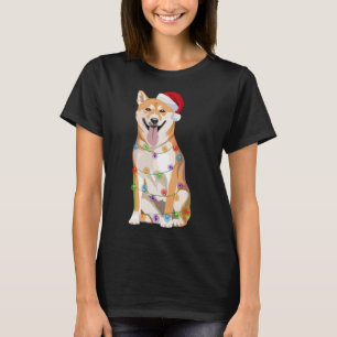 Camiseta Shiba Inu Natal Luz Xmas Cachorro Papais noeis Ha