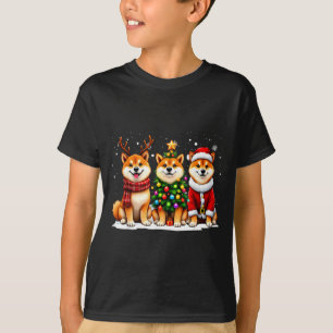 Camiseta Shiba Inu Natalino Retro Papai Noel Rena Antigo Am