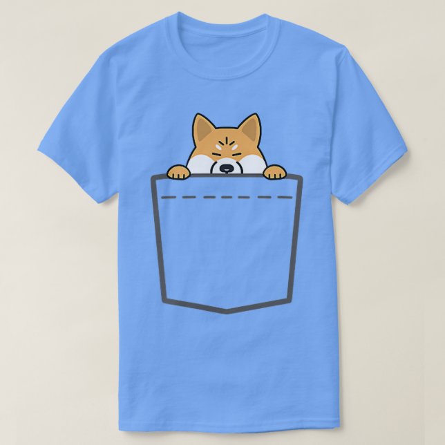 Camiseta Shiba Inu No Seu Bolso Cachorro Chiba Cute Fune (Frente do Design)
