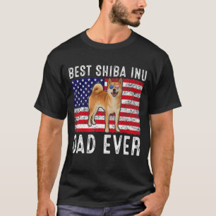 Camiseta Shiba Inu Pai Americana Bandeira Shiba Inu
