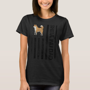 Camiseta Shiba Inu Pai Americano Flag Shiba Inu Proprietári