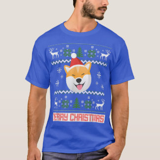 Camiseta Shiba Inu Papais noeis de Natal Feios