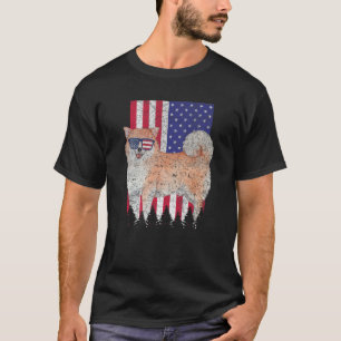 Camiseta Shiba Inu Patriotic Dog USA Prioridade American Fl