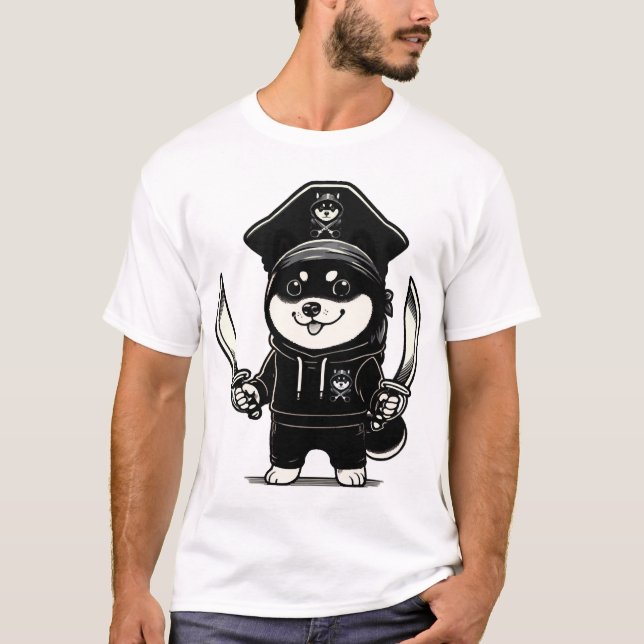 Camiseta Shiba Inu Pirata (Frente)