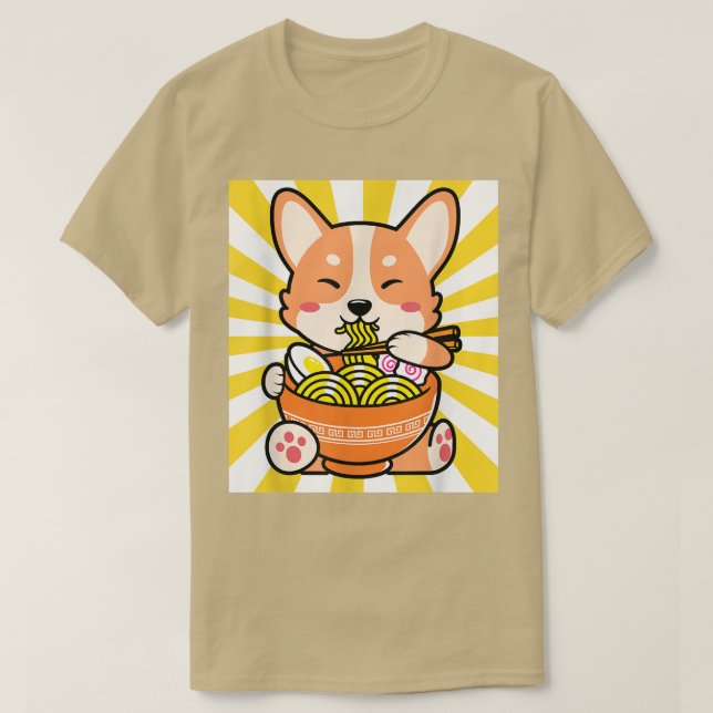 Camiseta Shiba Inu Ramen Anime Kawaii Cute Teen Gift 1532 (Frente do Design)