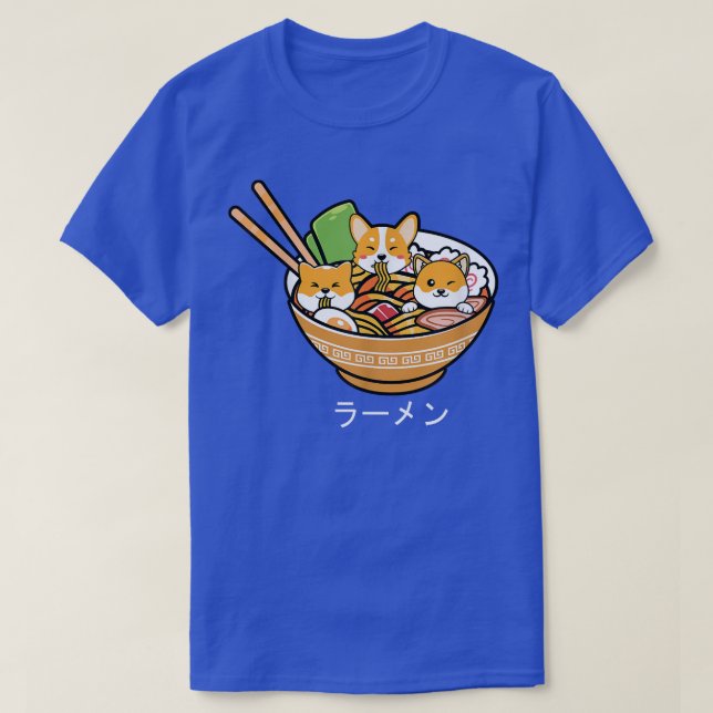 Camiseta Shiba Inu Ramen Anime Kawaii Neko Presente de Teen (Frente do Design)