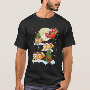 Camiseta Shiba Inu Reindeer Papais noeis de Natal Andando C