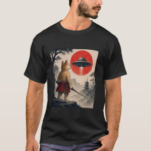 Camiseta Shiba Inu Samurai OVNI Japonês Vintage Ukiyo-e Cac