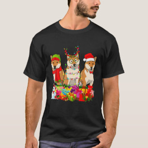 Camiseta Shiba Inu Santa Hat Cachorro Engraçado Xmas Tree 