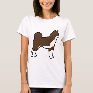 Camiseta Shiba Inu silhueta vermelha sésamo