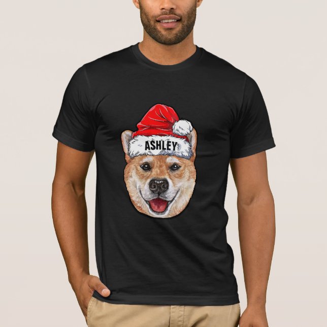 Camiseta Shiba Inu Terrier Christmas Hog Big (Frente)