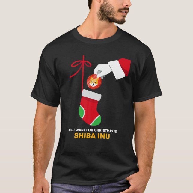 Camiseta Shiba Inu Token Meias De Natal Tudo O Que Quero Pa (Frente)
