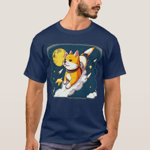 Camiseta shiba inu voando para o espaço com um foguete10