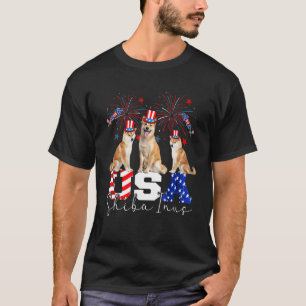 Camiseta Shiba Inus Dog dos EUA Vestindo a bandeira america