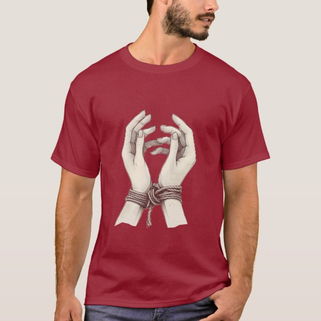 Camiseta Shibari de mãos atadas (Frente)