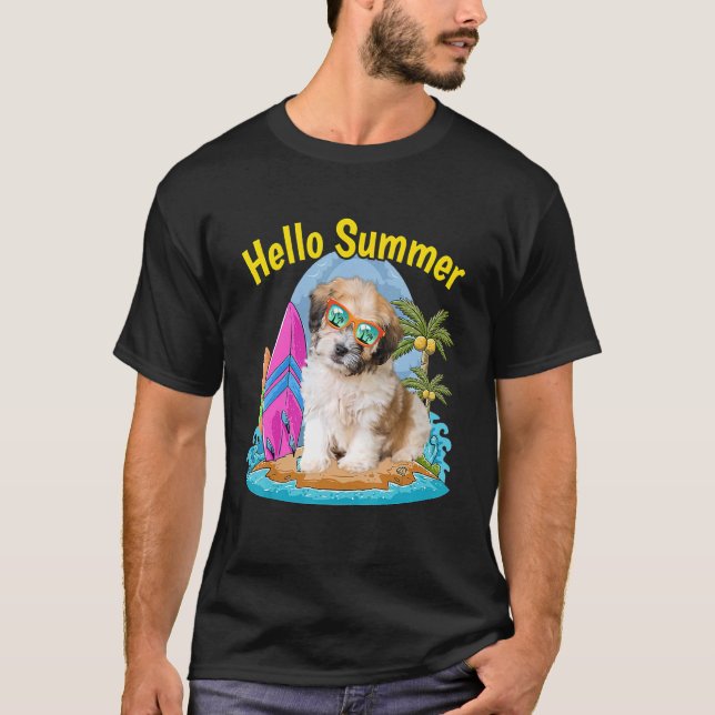 Camiseta Shichon Hello Summer Dog Vacation 2022 (Frente)