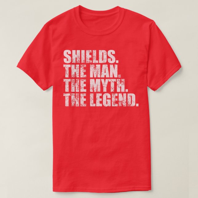 Camiseta ShieldsShields Nome da família Shields sobrenome S (Frente do Design)