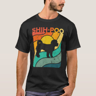 Camiseta Shih Poo Vintage Sunset Mãe Pai