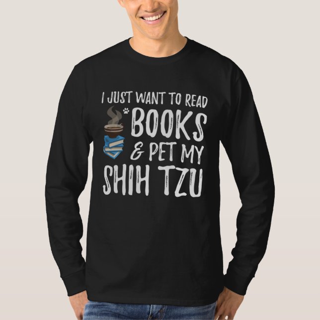 Camiseta Shih Tzu Avid Book Reader  Dog Mom (Frente)