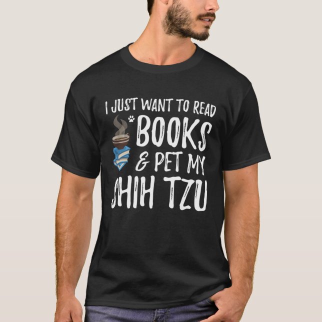 Camiseta Shih Tzu Avid Book Reader  Dog Mom (Frente)