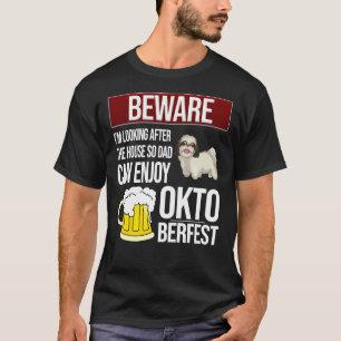 Camiseta Shih Tzu Beware Eu Estou Olhando Para A Casa Assim