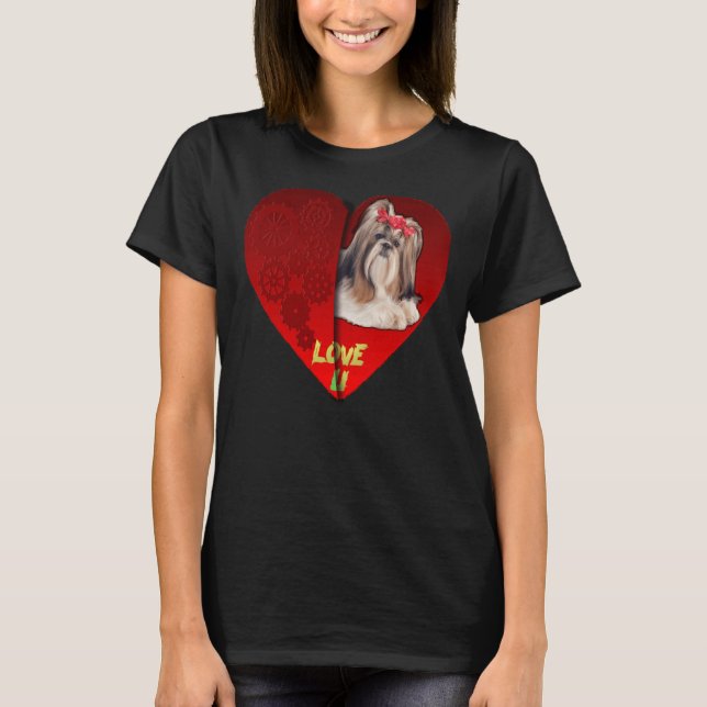 Camiseta Shih Tzu Big Red Heart (Frente)