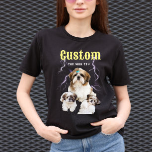 Camiseta Shih Tzu Bootleg Tendência Personalizado Foto de C