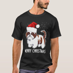 Camiseta Shih Tzu Cão Cachorro de Natal