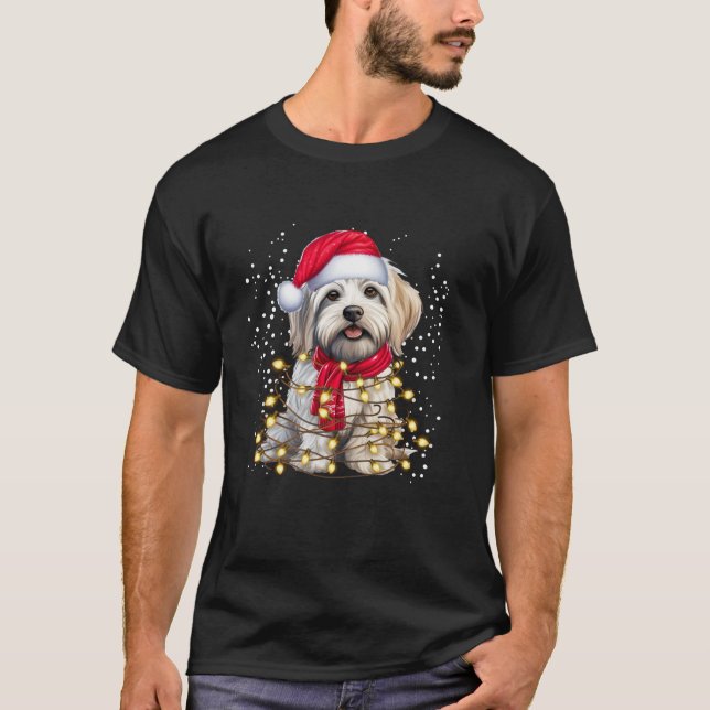 Camiseta Shih Tzu cão de Natal Feio Cachorro Xmas Meninos (Frente)