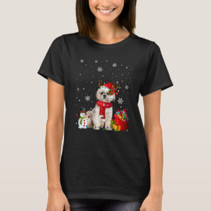 Camiseta Shih Tzu Christmas Tree Lights Dog Puppy