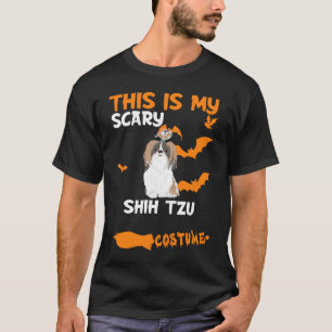 Camiseta Shih Tzu Costume Halloween Cão Assustador Preguiço