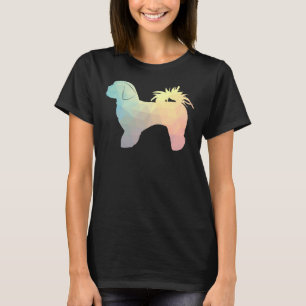 Camiseta Shih Tzu Dog Breed Silhouette Cheio Com Geometri