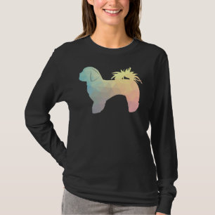 Camiseta Shih Tzu Dog Breed Silhouette Cheio Com Geometri