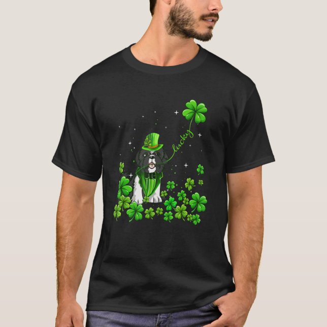 Camiseta Shih Tzu Dog Irish Green Shamrock C St Patricks (Frente)