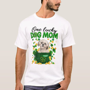 Camiseta Shih Tzu Dog Mãe Irlandesa Rua de Shamrock Verde 