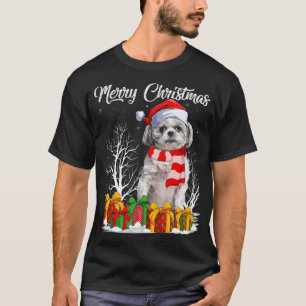 Camiseta Shih Tzu Dog Papais noeis de Natal Shih Tzu no Nat