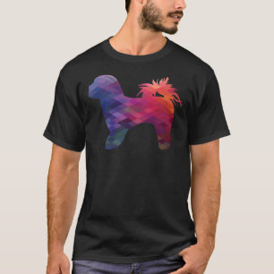 Camiseta Shih Tzu Dog Raça Silhouette Padrão Geométrico Em