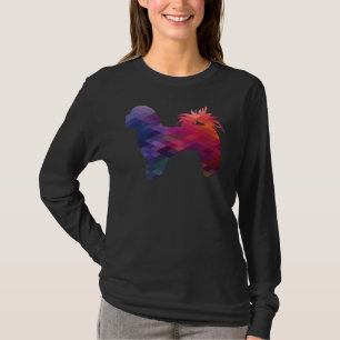 Camiseta Shih Tzu Dog Raça Silhouette Padrão Geométrico Em