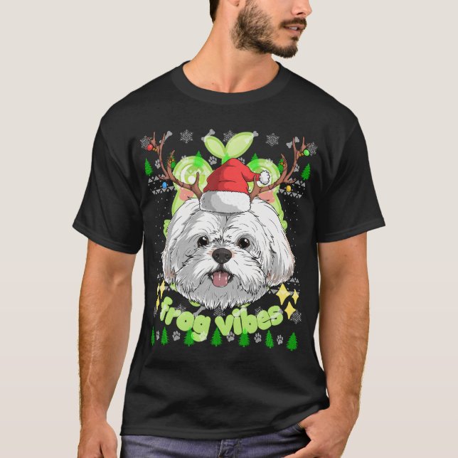 Camiseta Shih Tzu Dog Santa Claus Hat Febre Natal X-Mas (Frente)