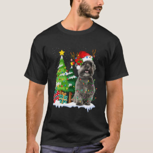 Camiseta Shih Tzu Dog Santa Hat Reindeer Luzes de Natal