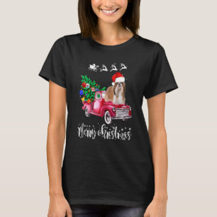Camiseta Shih Tzu Dogs Andam Vermelho Caminhão Natal Xmas