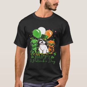 Camiseta Shih Tzu Dogs Feliz Dia de São Patrício