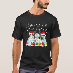 Camiseta Shih Tzu Dogs Veste Máscara Natal 2020 Luzes Sant