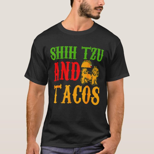 Camiseta Shih Tzu E Tacos 1 (Frente)